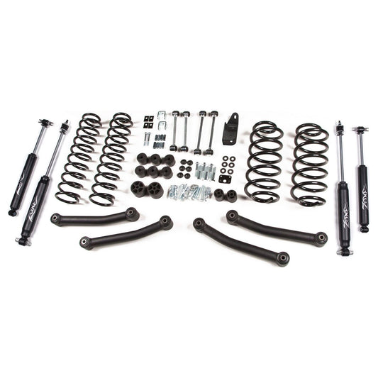 ZONE OFFROAD |  4?ǥ Coil Spring Lift Kit for 2003 - 2006 Jeep Wrangler (TJ) - 4WD -  J11N components laid out for installation.