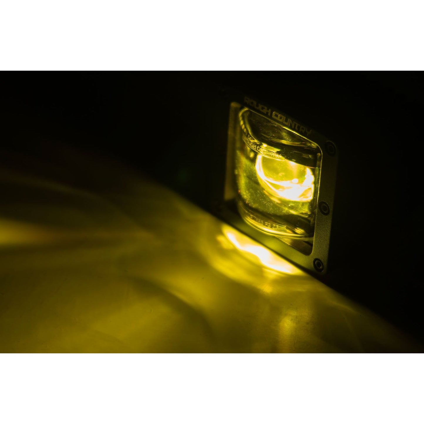 ROUGH COUNTRY 2 Inch Black Series LED Light Pods | SAE Fog | Yellow | 70907A