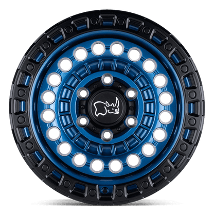 Black Rhino SENTINEL Cobalt Blue W/ Black Ring off-road capable monoblock wheel with simulated beadlock design.