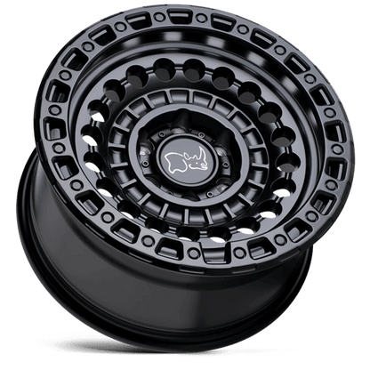 Black Rhino SENTINEL Matte Black off-road monoblock wheel with mechanical design styling and simulated beadlock ring.