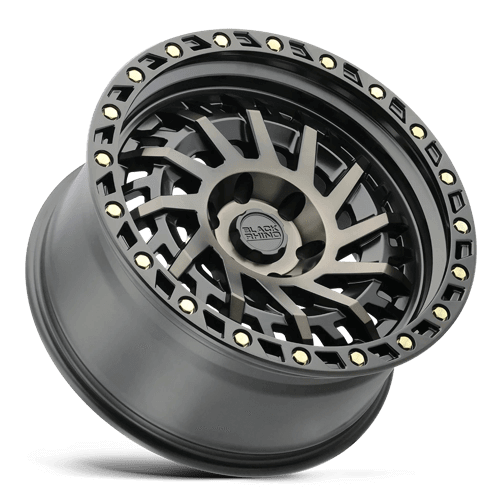 Black Rhino SHREDDER Matte Black W/ Mach Dark Tint wheel showcasing twisted spoke design and simulated beadlock.