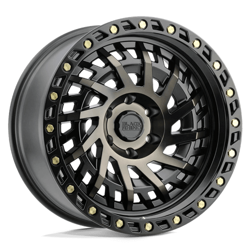 Black Rhino SHREDDER Matte Black W/ Mach Dark Tint off-road mesh wheel with twisted spoke design