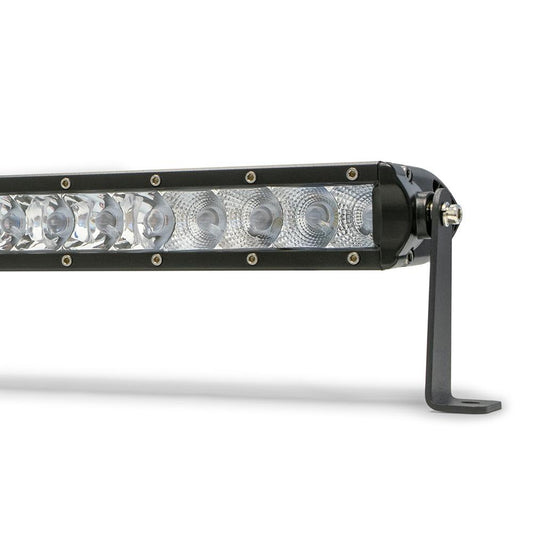 DV8 Off-Road Single Row LED Light Bar with Chrome Face 50 Inch C3| BS50E250W5W side view with mounting bracket