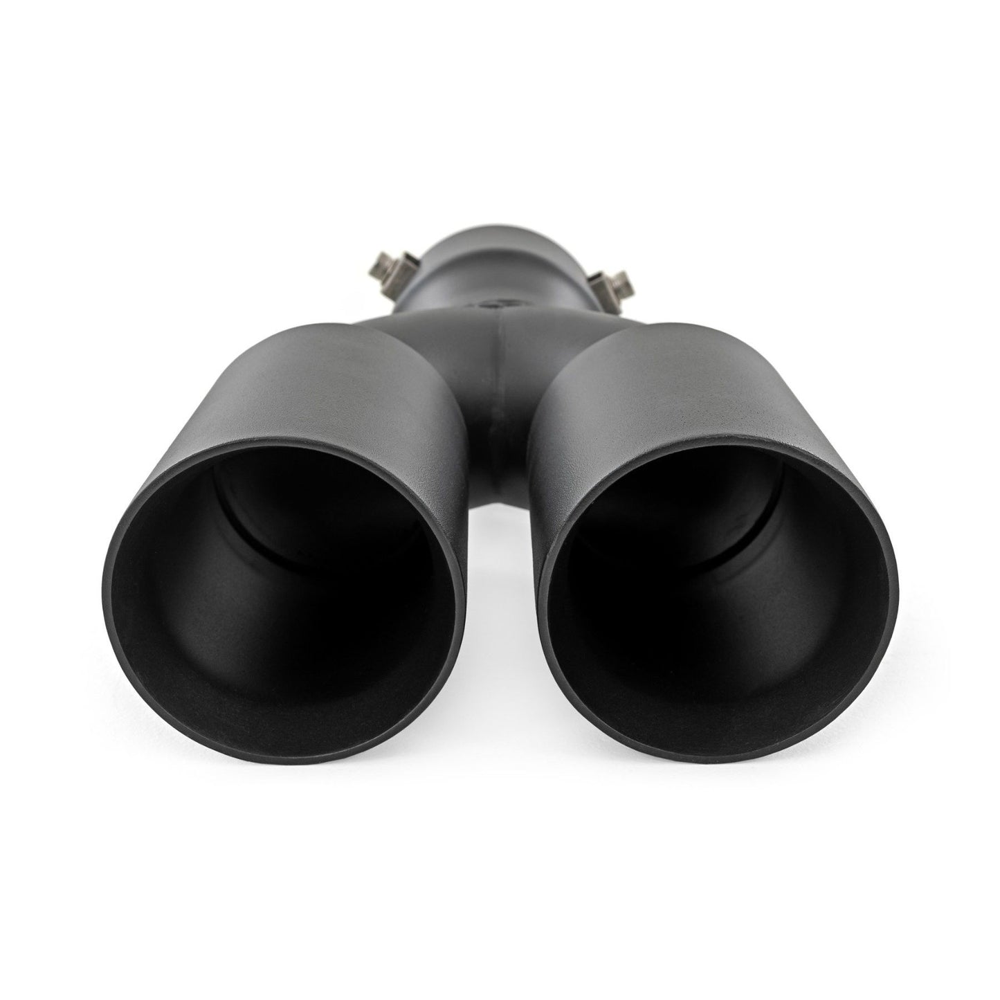 ROUGH COUNTRY Exhaust Tip | Black | Red RC Logo | 2.5-3 Inch Pipe Single Inlet | Dual Outlet | 96050