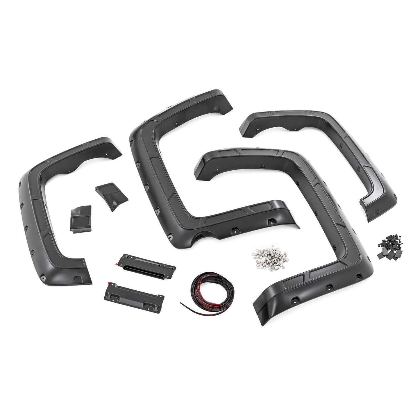 ROUGH COUNTRY Fender Flares | Defender | 5'9" Bed | GAZ Summit White | Chevy Silverado 1500 (14-18 & Classic) | A-C11612-GAZ