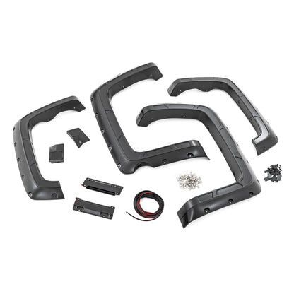 ROUGH COUNTRY Fender Flares | Defender l 5'9" Bed  | GA0 North-Sky Blue | Chevy Silverado 1500 (14-18 & Classic) | A-C11612-GA0