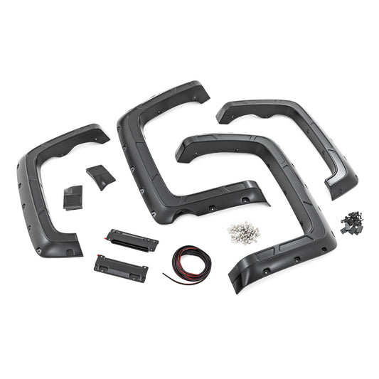 ROUGH COUNTRY Fender Flares | Defender l 5'9" Bed  | GJI Shadow Gray | Chevy Silverado 1500 (14-18 & Classic) | A-C11612-GJI
