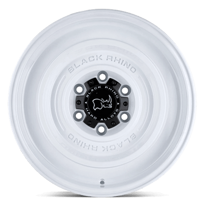 Black Rhino SOLID Gloss White wheel showcasing a sleek monoblock design with no exposed hardware.