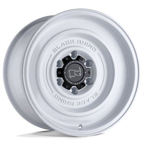 Black Rhino SOLID Gloss White wheel showcasing a solid, simplistic design, perfect for off-road adventures.