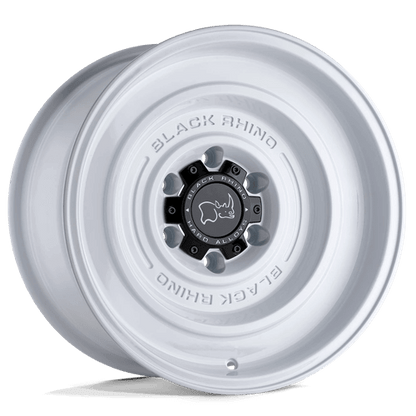 Black Rhino SOLID Gloss White wheel showcasing a solid, simplistic design, perfect for off-road adventures.
