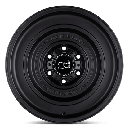 Black Rhino SOLID Matte Black wheel showcasing a simplistic and robust design for off-road adventures.