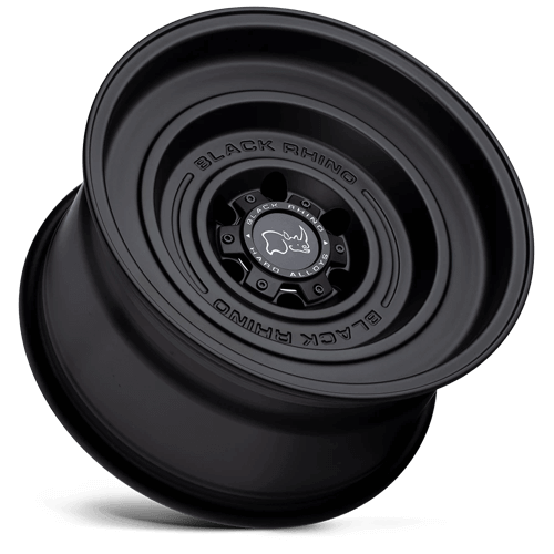 Black Rhino SOLID Matte Black wheel designed for off-road adventures.