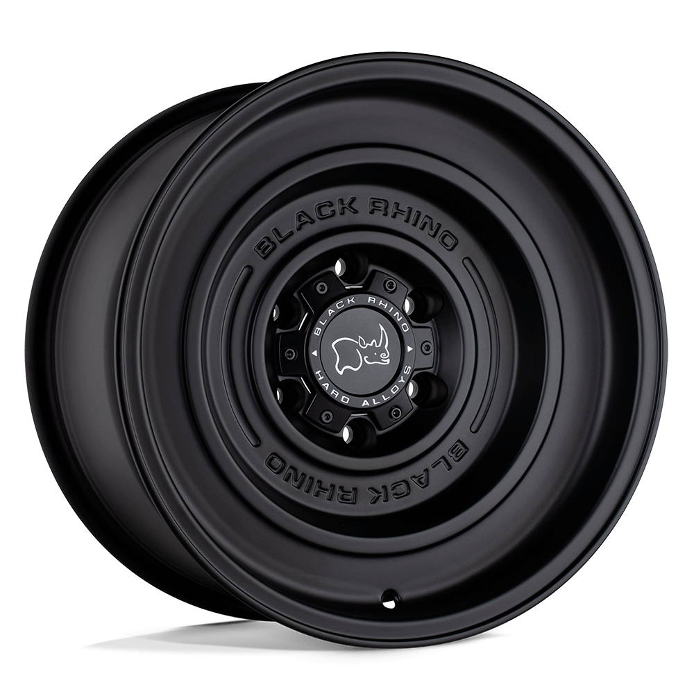 Black Rhino SOLID Matte Black wheel showcasing a sleek monoblock design perfect for off-road adventures.