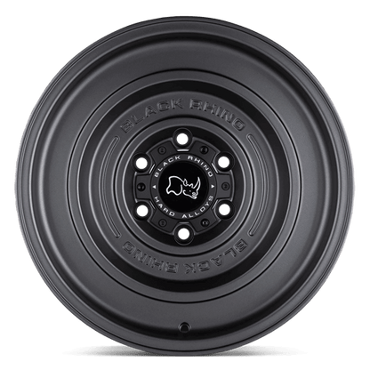 Black Rhino SOLID Matte Gun Black wheel showing a sleek design with no exposed hardware.