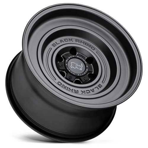 Black Rhino SOLID Matte Gun Black wheel showcasing its monoblock design and simplistic style for off-road adventures.