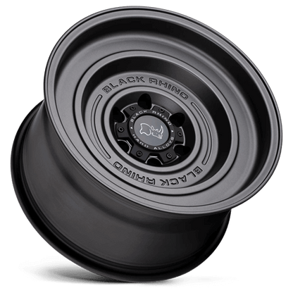 Black Rhino SOLID Matte Gun Black wheel showcasing its monoblock design and simplistic style for off-road adventures.