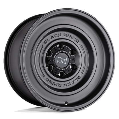 Black Rhino SOLID Matte Gun Black wheel with a sleek, matte finish for off-road vehicles.
