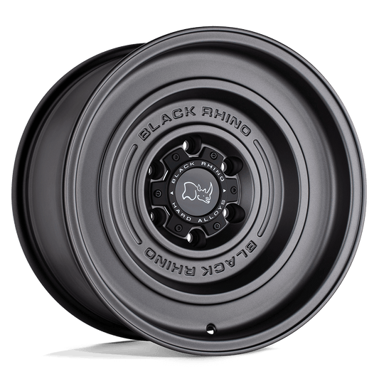 Black Rhino SOLID Matte Gun Black wheel with a sleek, matte finish for off-road vehicles.