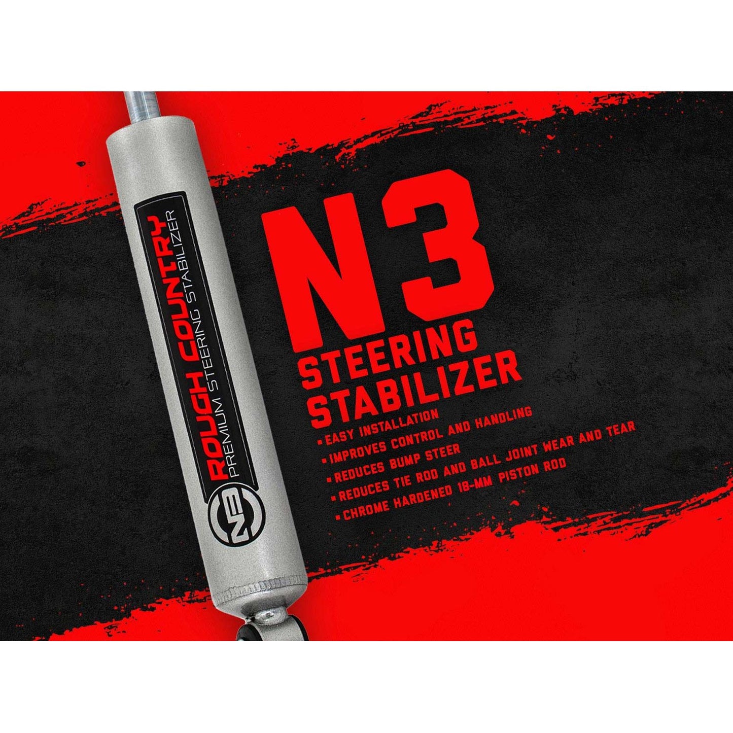 ROUGH COUNTRY | N3 Steering Stabilizer  Multiple Makes & Models (Ford/Mazda) | 8738430
