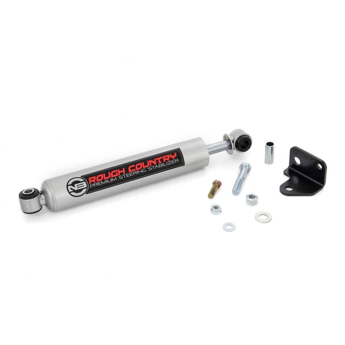 ROUGH COUNTRY N3 Steering Stabilizer | Relocation Bracket | Jeep Wrangler JK/Wrangler Unlimited (07-18) | 8730630