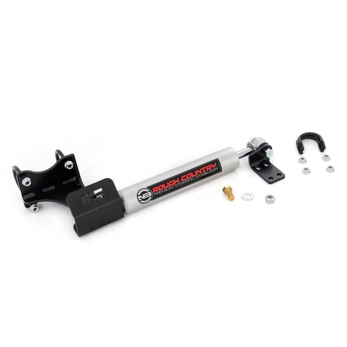 ROUGH COUNTRY N3 Steering Stabilizer | Axle Bracket | 2-8 Inch Lift | Jeep Wrangler JK (07-18) | 8731930