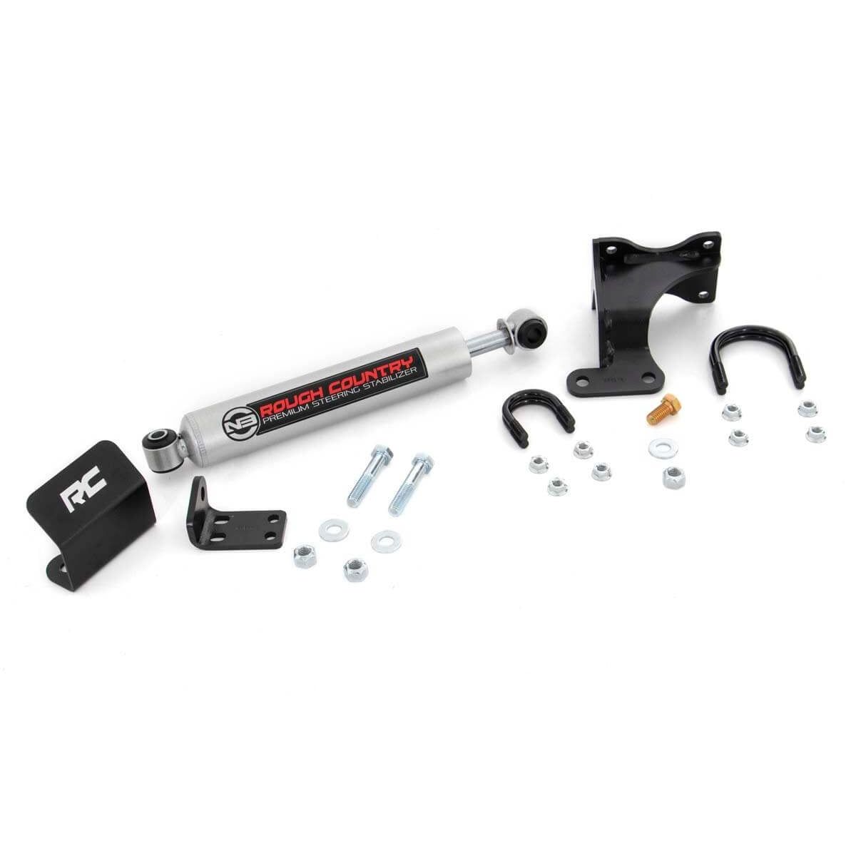 ROUGH COUNTRY N3 Steering Stabilizer | Axle Bracket | 2-8 Inch Lift | Jeep Wrangler JK (07-18) | 8731930
