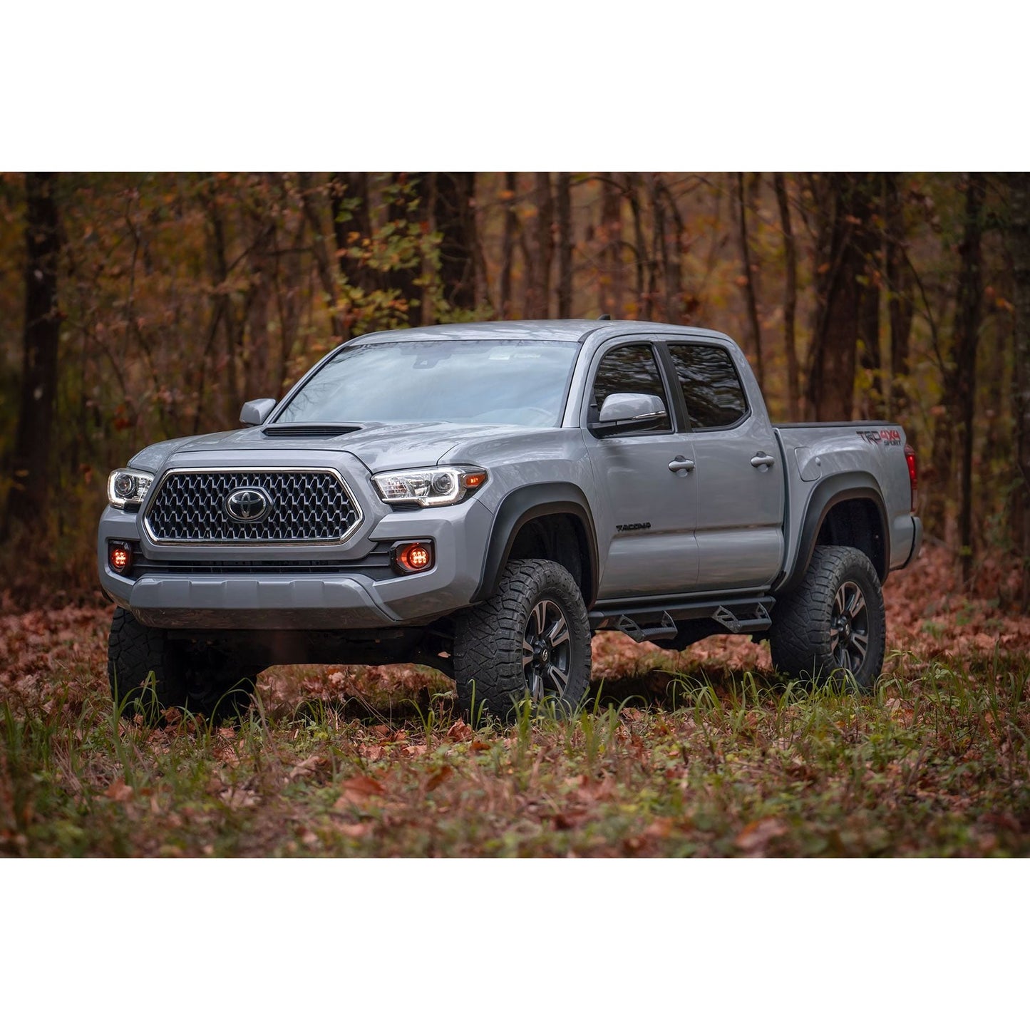 ROUGH COUNTRY | LED Fog Light Kit  3.5 Inch Round Black Series  Amber DRL  Toyota Tacoma (16-23) | 71095