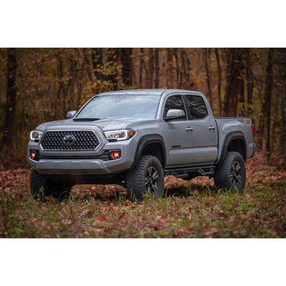 ROUGH COUNTRY | LED Fog Light Kit  3.5 Inch Round Black Series  Amber DRL  Toyota Tacoma (16-23) | 71095