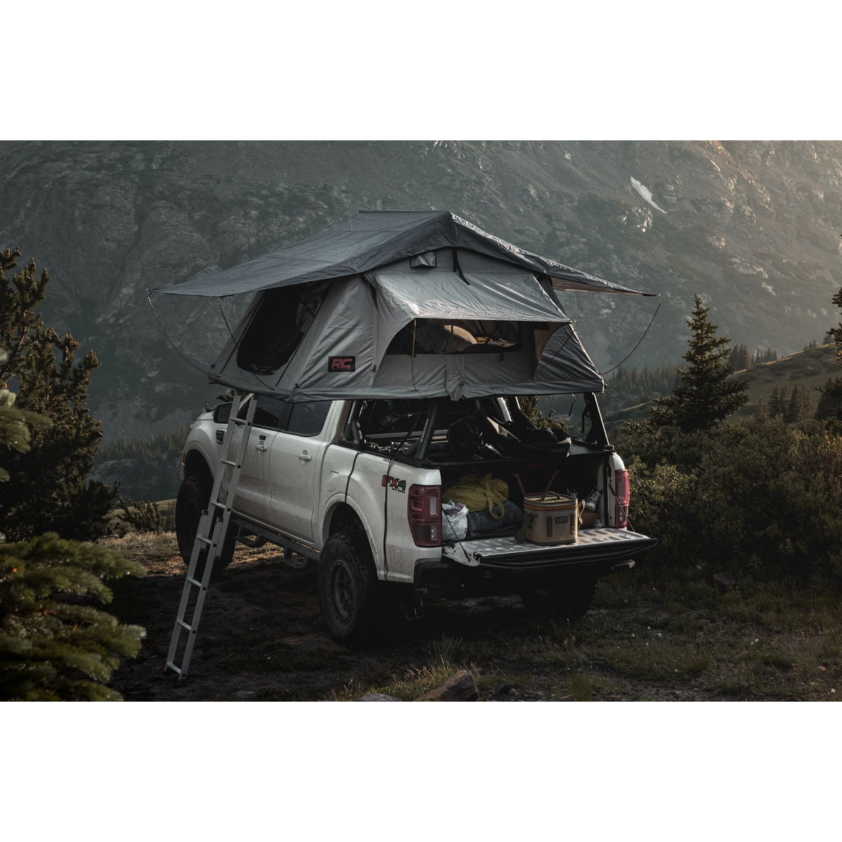 ROUGH COUNTRY Roof Top Tent | Rack Mount | 12 Volt Accessory & LED Light Kit | 99050