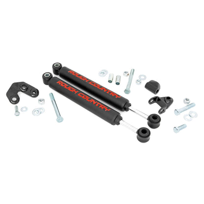 ROUGH COUNTRY Dual Steering Stabilizer | 2.5-6.5 Inch Lift | Jeep Comanche MJ/Wrangler TJ/Wrangler Unlimited  | 87308