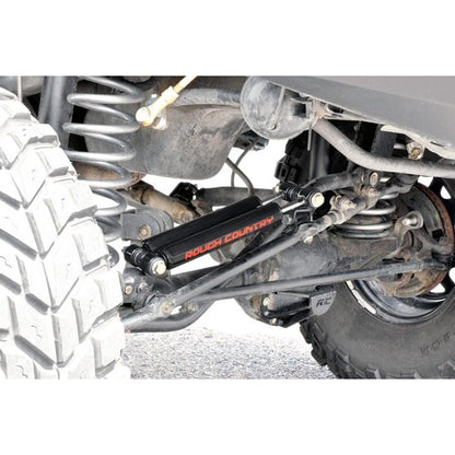 ROUGH COUNTRY Dual Steering Stabilizer | 2.5-6.5 Inch Lift | Jeep Comanche MJ/Wrangler TJ/Wrangler Unlimited  | 87308