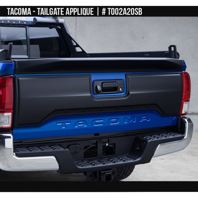 AIRDESIGN | Tailgate Applique Satin Black | 16–23 Toyota Tacoma | TO02A20SB