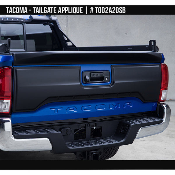 AIRDESIGN | Tailgate Applique Satin Black | 16–23 Toyota Tacoma | TO02A20SB