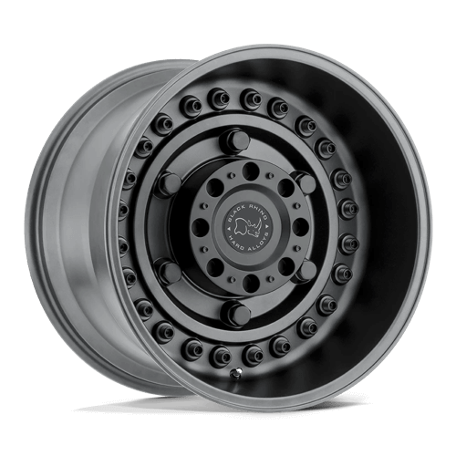 Black Rhino ARMORY Gun Black alloy wheel showcasing rugged tactical design for off-road vehicles.