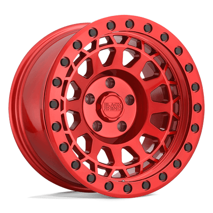 Black Rhino PRIMM Candy Red W/ Black Bolts wheel showing aggressive concave profile and beadlock design.