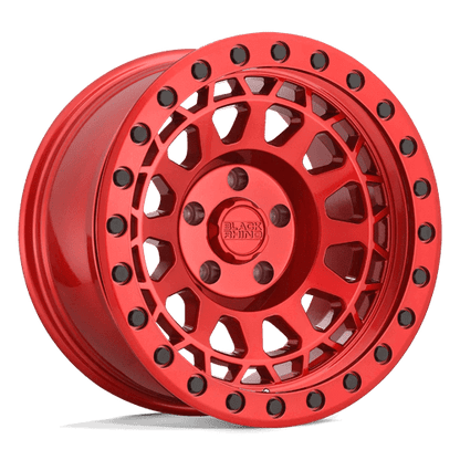 Black Rhino PRIMM Candy Red W/ Black Bolts wheel showcasing its bold design and aggressive concave profile.