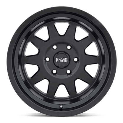 Black Rhino STADIUM Matte Black off-road wheel with a 10-spoke design and flat face profile.