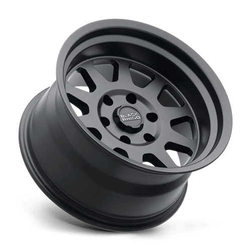 Black Rhino STADIUM Matte Black wheel showcasing a 10-spoke design for off-road performance.