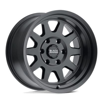 Black Rhino STADIUM Matte Black wheel design featuring a 10-spoke structure for off-road performance.