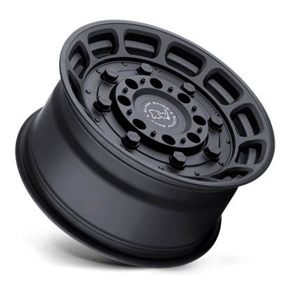 Black Rhino WARTHOG Matte Black wheel with tactical design for adventure trucks and Jeeps.