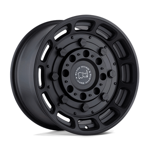 Black Rhino WARTHOG Matte Black wheel showcasing tactical design and performance features.