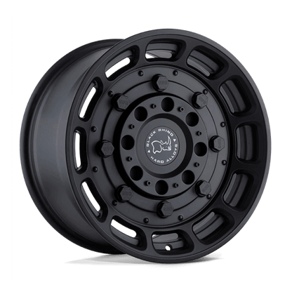 Black Rhino WARTHOG Matte Black wheel showcasing tactical design and performance features.