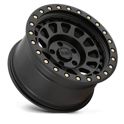 Black Rhino PRIMM Matte Black W/ Brass Bolts wheel showcasing aggressive styling and beadlock design.