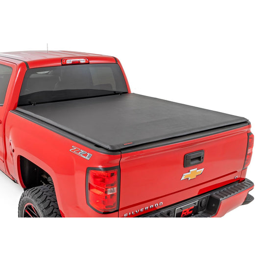 ROUGH COUNTRY Soft Roll Up Bed Cover | 6'7" Bed | Chevy/GMC 1500/2500HD/3500HD (14-19 & Classic) | 42214650