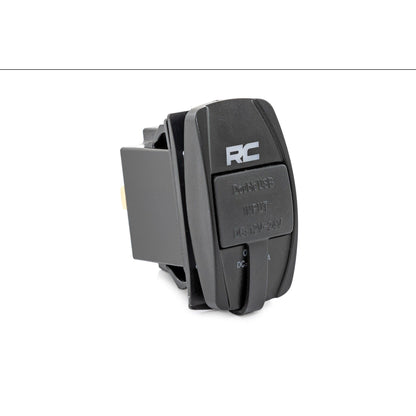 ROUGH COUNTRY USB Switch Insert | 2x1 with Logo | Blue Back Light | 709USB