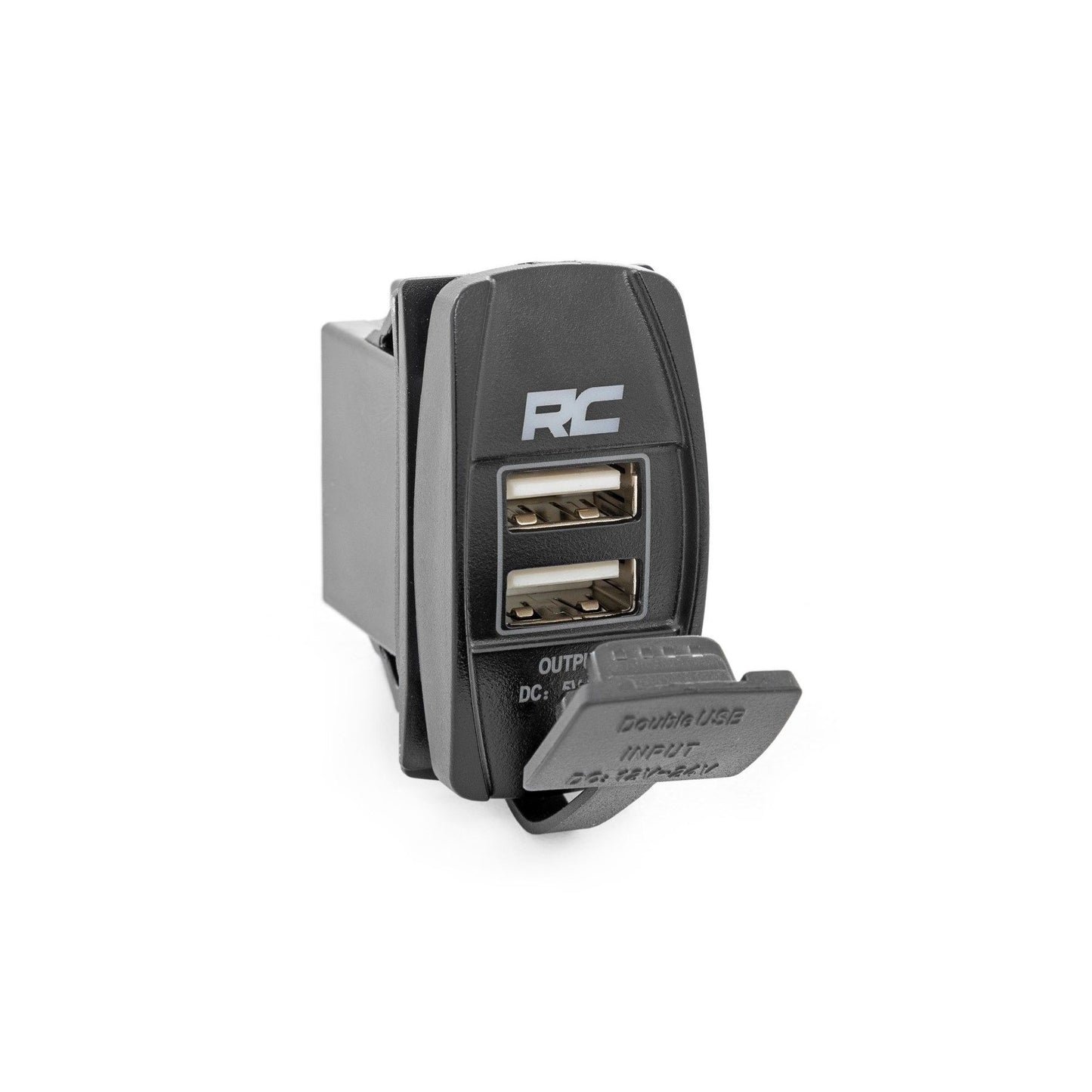 ROUGH COUNTRY USB Switch Insert | 2x1 with Logo | Blue Back Light | 709USB