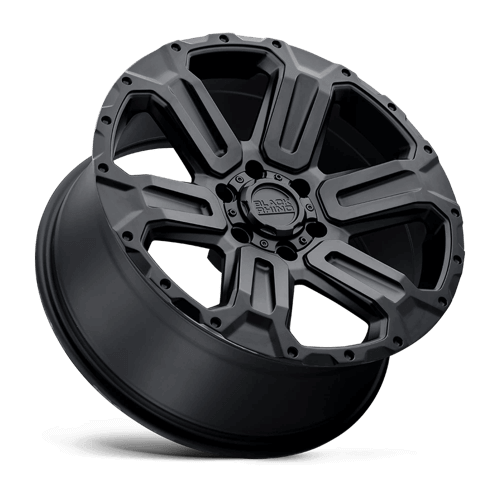 Black Rhino WANAKA Matte Black wheel featuring a bold 6-spoke design and rigid construction.