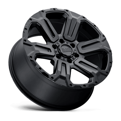 Black Rhino WANAKA Matte Black wheel featuring a bold 6-spoke design and rigid construction.