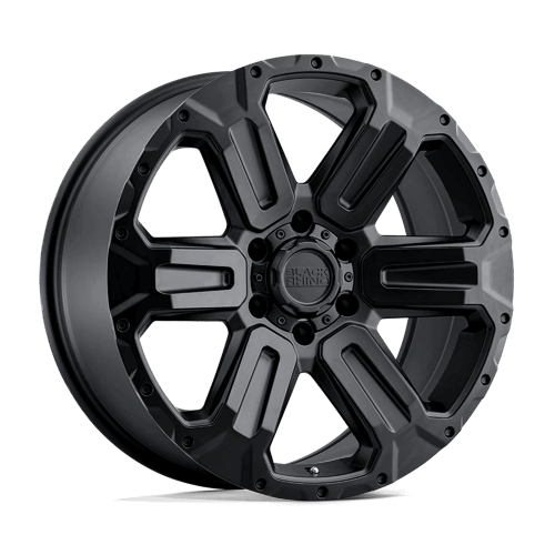 Black Rhino WANAKA Matte Black wheel showcasing bold 6-spoke design with rigid monoblock construction.