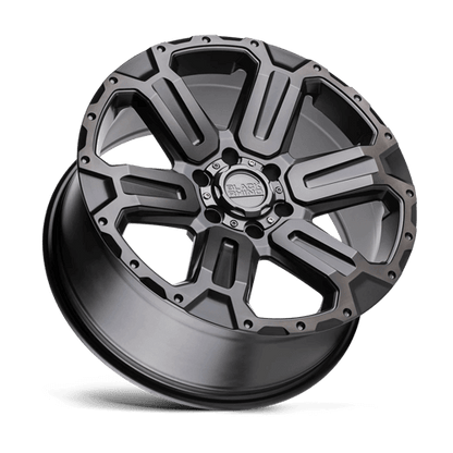 Black Rhino WANAKA M-Gunmetal W/ Brushed Face wheel showcasing its bold 6-spoke design and industrial styling.